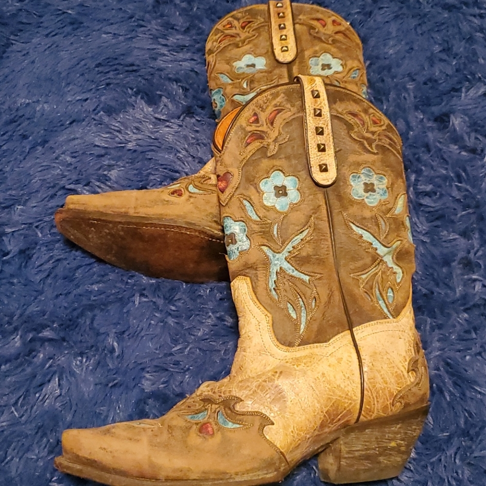 Dan Post Floral Cowboy Boots - Picture 5 of 8